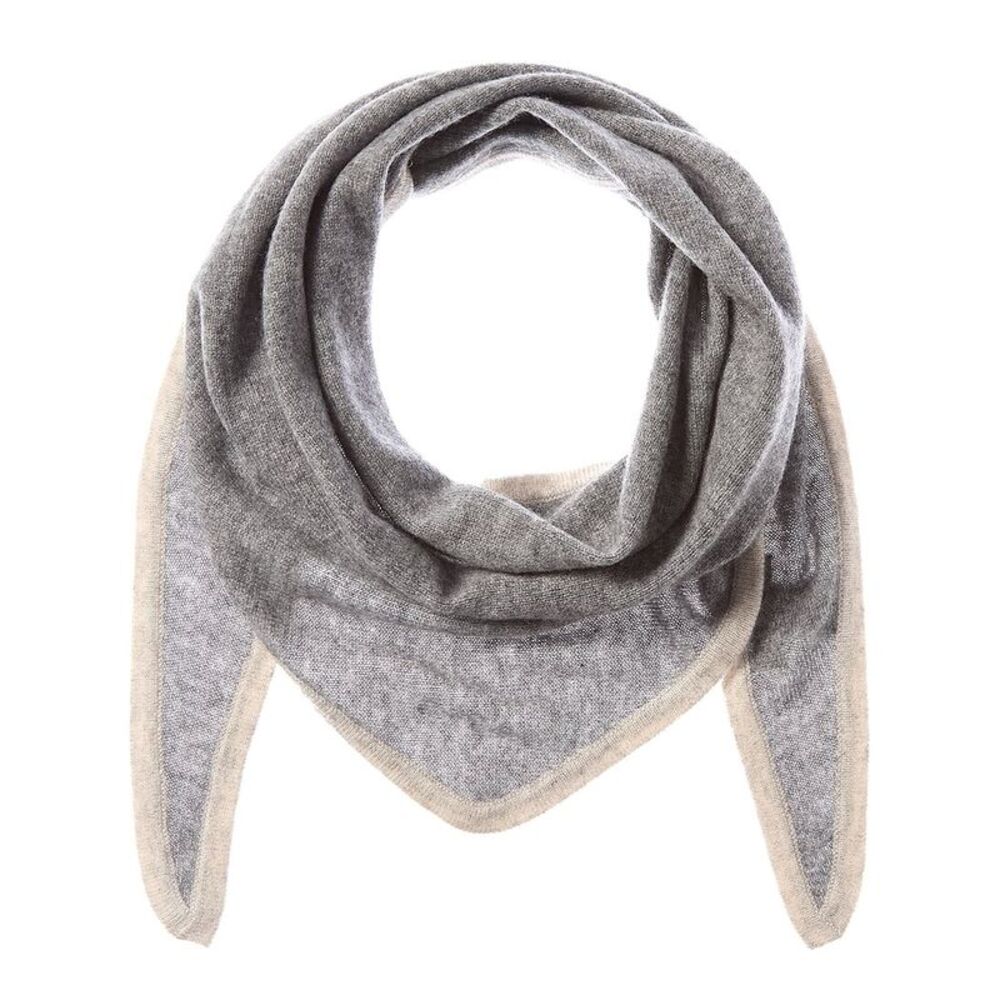 Forte Cashmere Triangle Cashmere Scarf, Grey